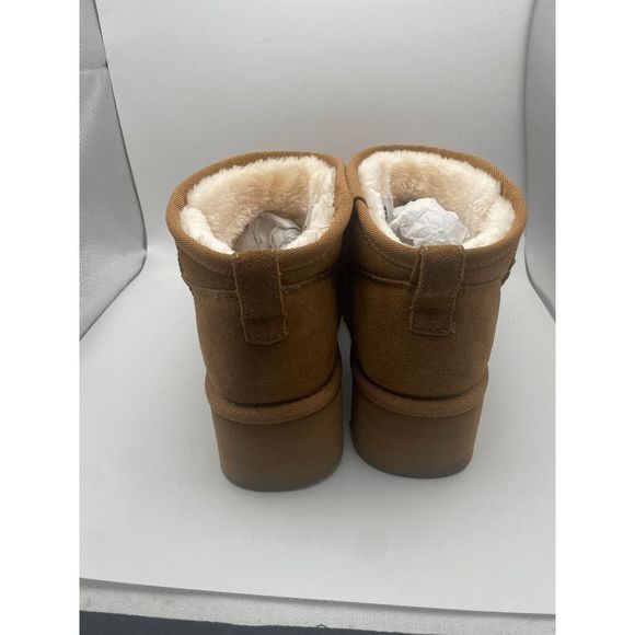 CUSHIONAIRE Women's COZY Genuine Suede pull on platform boot, Chestnut 8 - Picture 2 of 6